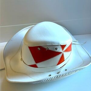 Leather Color Block Cowboy Hat Medium